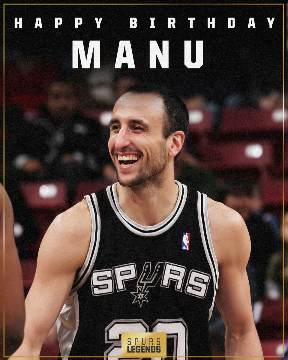 spurs's tweet photo. Happy Birthday, @manuginobili! 🎉 https://t.co/tZj1ErEQJN