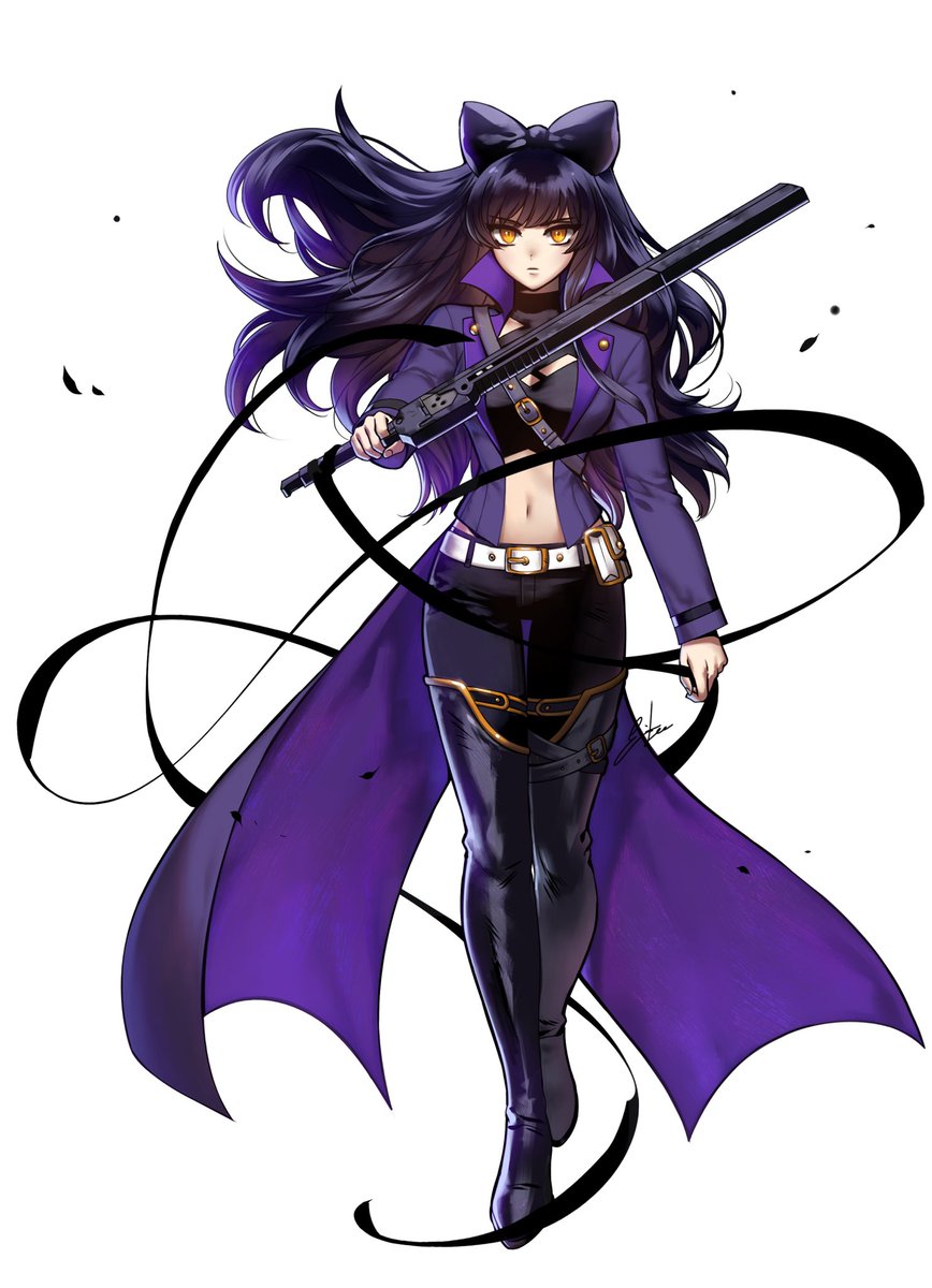 SGeek13's tweet photo. So after watching a few videos talking about RWBY’s character design, I wanted to see the girls in a different color palette so here is Blake in a new coat. I also changed the belt over her chest. I go into more detail on Tumblr. If you wanna use it, give credit that's all. https://t.co/vJYYAY1ztW
