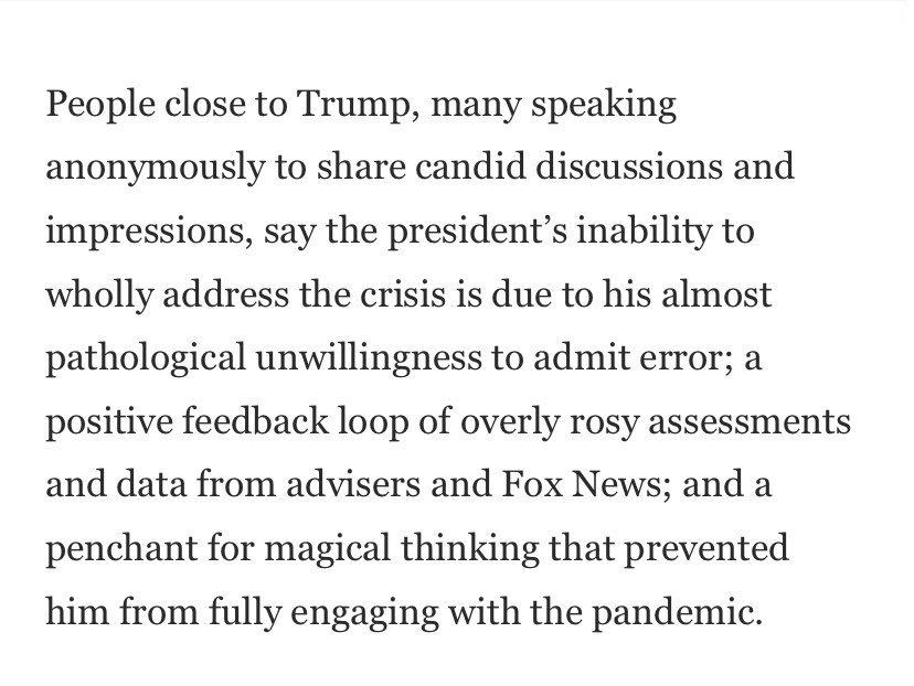 Instead, they danced around his pathological inability to accept criticism, adapt, and make rational decisions based on new information.4/