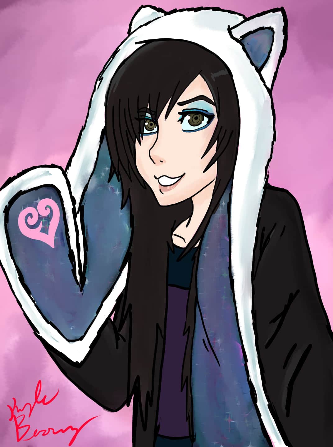 Happy birthday with your  merch and with it being your birthday I thought I\d draw this for you 