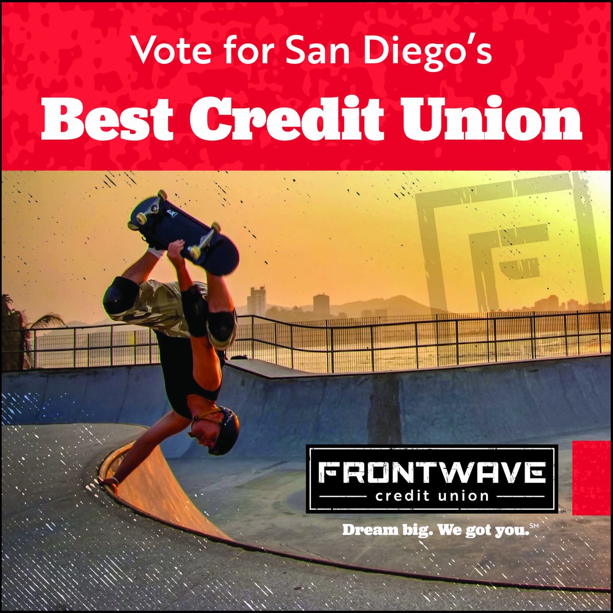 FrontwaveCU's tweet photo. Vote for us as San Diego's Best Credit Union! Last chance is this Friday. Just click here to vote: https://t.co/4I6sAOP1Al
#FrontwaveCU #SDReader #BestCreditUnion #BestofSanDiego https://t.co/3X3aurQ3Bo