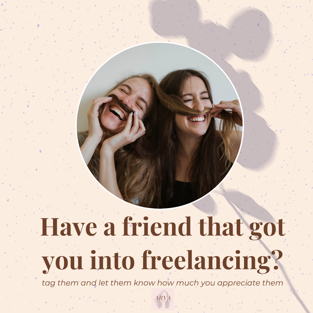 ARVA_2020's tweet photo. Who was THAT friend who inspired you to be a #freelancer? Or maybe you want to #inspireafriend to be one.
Or maybe you are looking for a freelancer to help you with #virtualassitance, #seo, #smm and other #virtualassistanceservices? If so, DM us. We're ready to help. https://t.co/sPHd5XWGCY