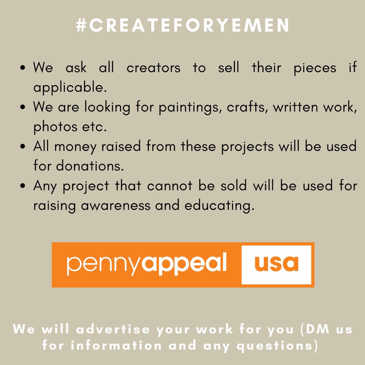 OASUMD's tweet photo. Help us raise funds with #CreateforYemen https://t.co/tCdrkg3xjj