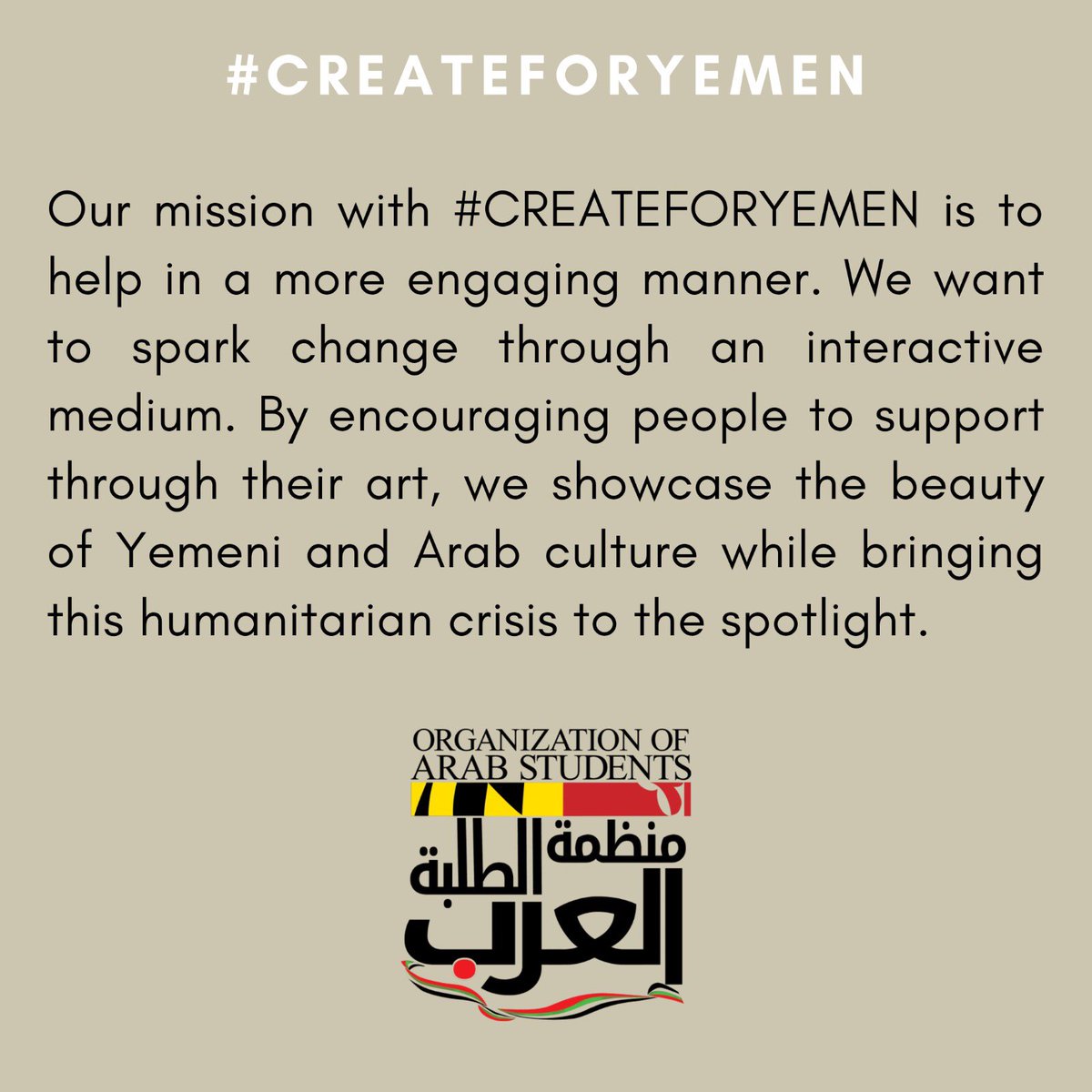OASUMD's tweet photo. Help us raise funds with #CreateforYemen https://t.co/tCdrkg3xjj