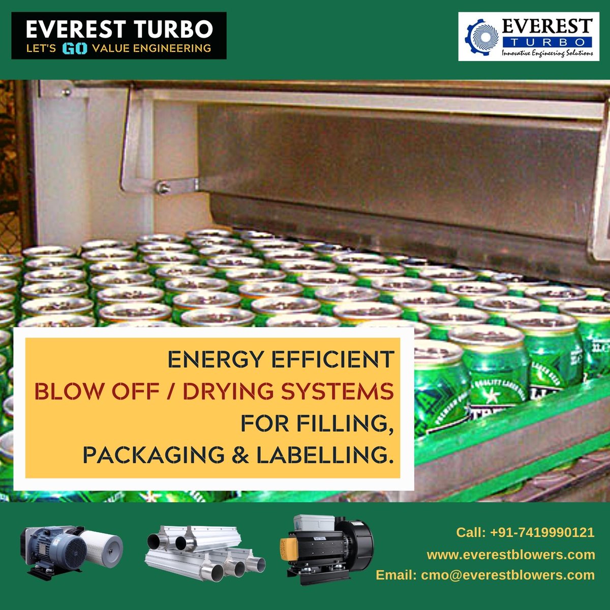 EverestTurbo's tweet image. Energy Efficient Blow Off / Drying Systems for Filling, Packaging and Labelling

#EverestTurbo #CanDrying #BottleDrying #FoodAndBeverage #WineAndBeverage #AirDoctor #AirBar #AirSqueegee #AirCurtain #AirJet #AirBlast #AirBlowoff #AirNozzle #AirComb #AirBlade #AirDoctorBlade