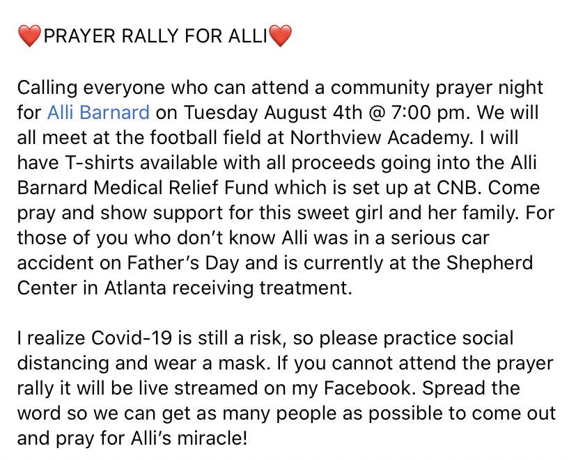 kaitlyn_strange's tweet photo. August 4th 7:00 pm 
@ Northview Academy Football Field! https://t.co/vUmLI6ziHq