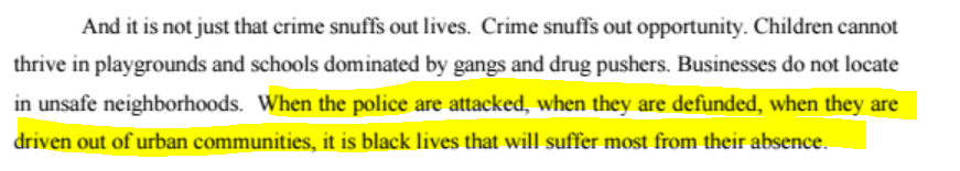 "When the police are attacked, when they are defunded, when they are driven out of urban communities, it is black lives that will suffer most from their absence." AG Barr