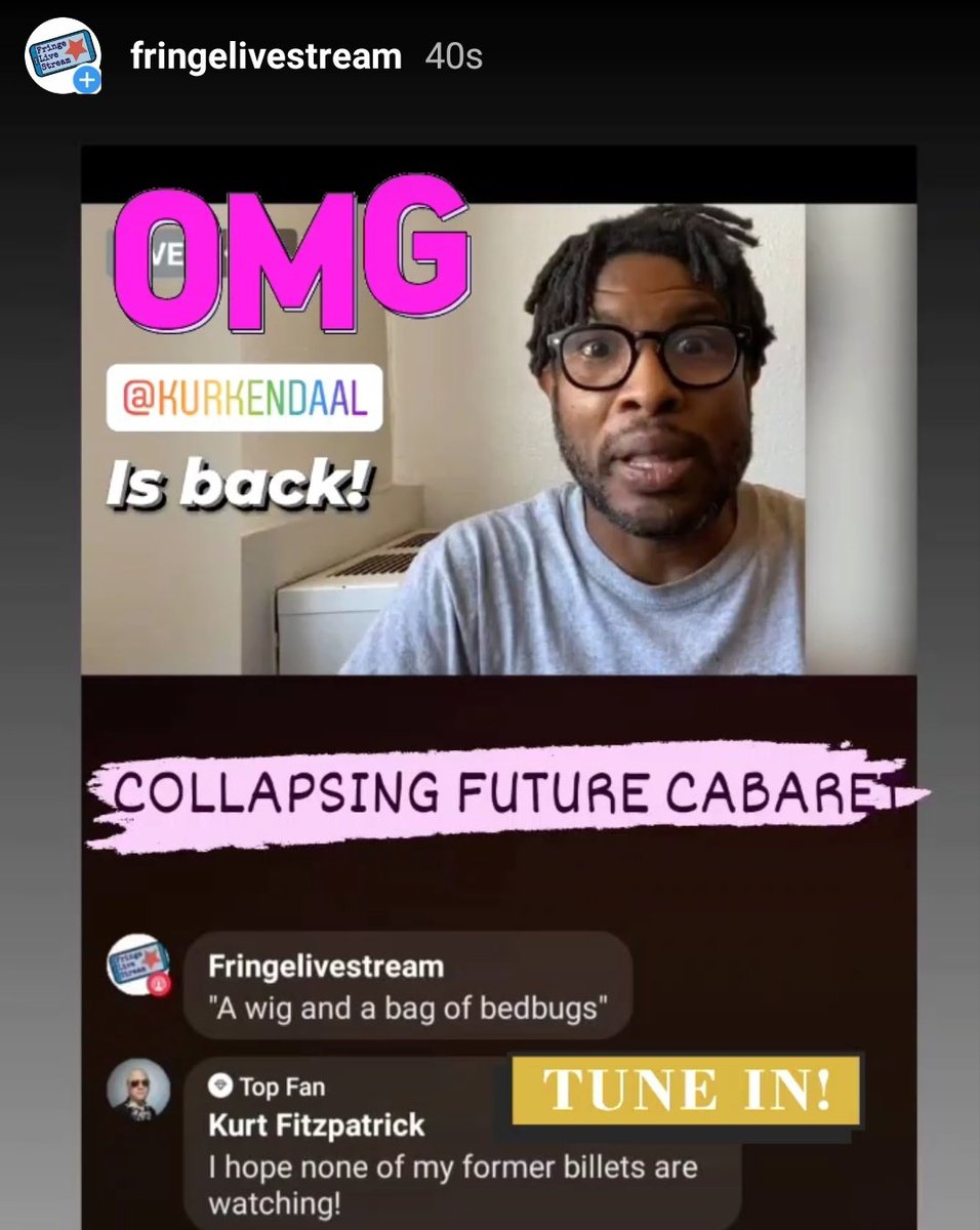 Fringelive2020's tweet photo. OMG! It's @leskurkendaal!!
Check out the COLLAPSING FUTURE CABARET on now!
#FringeLiveStream #fls #fringefests #TogetherAtHome #FringeTO #fringebuzz #hamfringe #ofringe #ldnfringe #yxefringe #wpgfringe #yegfringe #yyzfringe #vanfringe https://t.co/HiPcSW90AZ