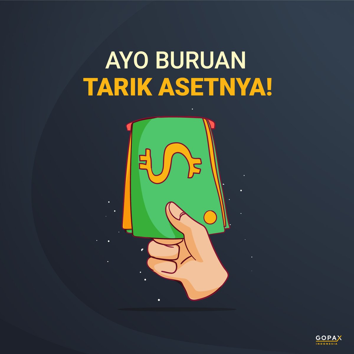 Apa lagi nih yang kamu tunggu?
Yuk langsung aja lakukan penarikan aset kamu dan jangan khawatir kalau ada kesalahan atau masalah lainnya.

Kamu bisa hubungi customer service kami melalui :
📧help@gopax.co.id
📲0838-1273-7166 (Layanan WhatsApp Business)

#gopaxid #info #notice