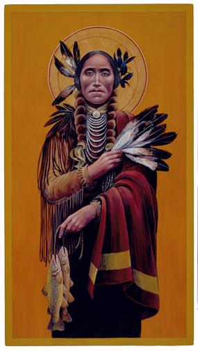 9. This is an *evangelistic* theological instinct, too. I love the art of Fr. John Giuliani, a traditionally trained painter who represents Jesus as Native, with entire series of paintings of Jesus incarnated in different Native tribes.
