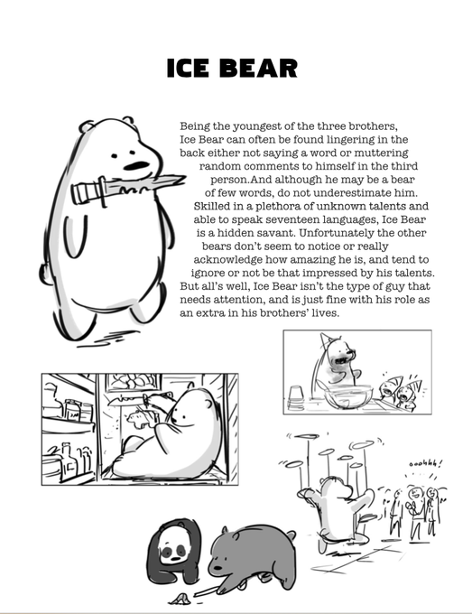 3/ LASTLY, casting Ice Bear's voice was tough to crack. We did two rounds of auditions and callbacks with really talented actors--but nobody was getting it right. Having done the scratch voice, the studio asked me to do the voice. But i knew I wasn't right either. 