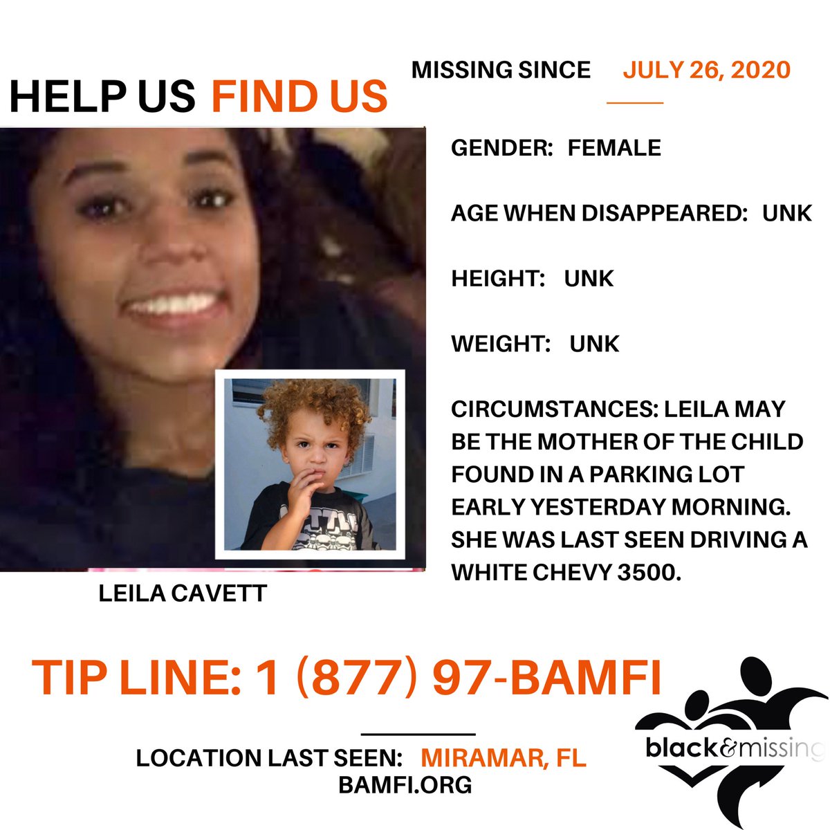Blk Missing Fdn On Twitter Miramar Fl Police Can T Find Woman Leila Cavett Who May Be Mom Of Toddler Found Wandering Alone Helpusfindleila Https T Co Pk288yprqm Https T Co N3tvanfg1i