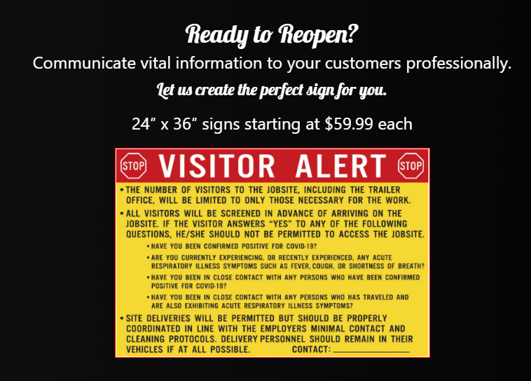 DebraR__'s tweet photo. Ready to reopen? If so, make sure your business is communicating vital information to your customers professionally. 

Let Worksafe Traffic Control Industries create the perfect sign for you. Learn more here: https://t.co/LfvKHXaqh0 https://t.co/XB7ekY0G4j
