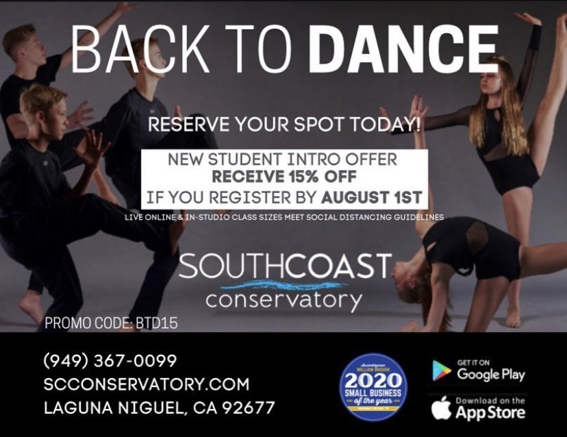 sc_conservatory's tweet photo. Interested in DANCE⁉️ Sign up before August 1st to receive 15% off your New Student Introductory Offer! Try any 4 classes of your choice to find the right fit for you! Call us to register or download our app today!!! #danceneverdies #dancecenter #danceacademy #danceclasses https://t.co/9n0P1EZ5bR