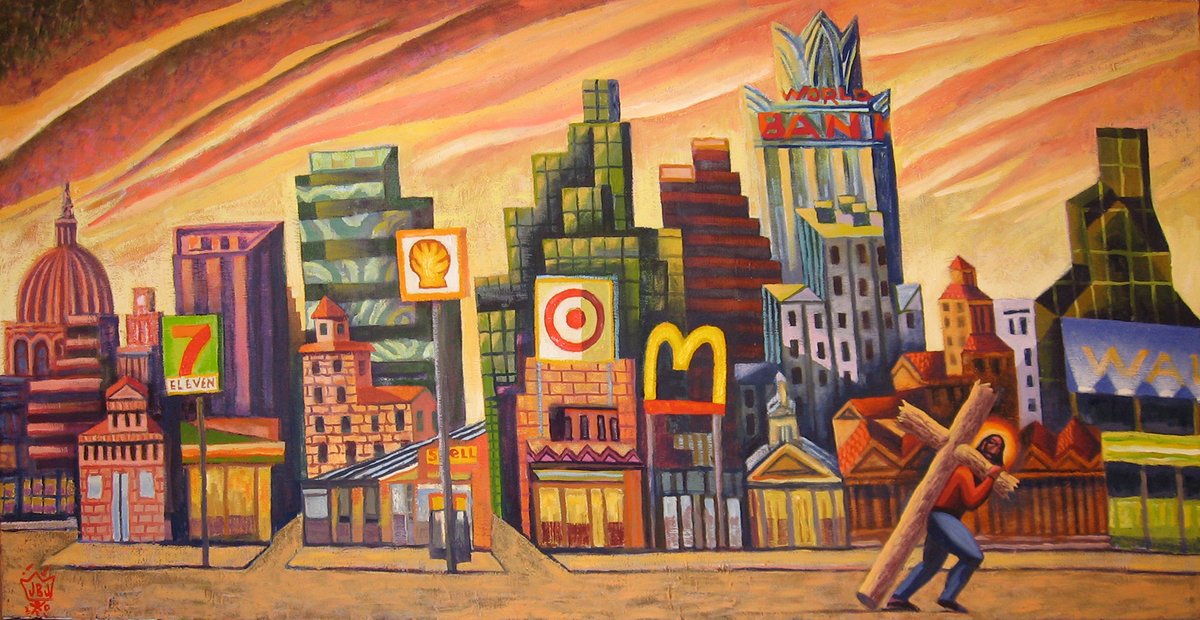 13. And when it comes to Mr. Metaxas, here's another Janknegt painting that I believe should be reflected on. Following Christ is not a game of commerce and politics.