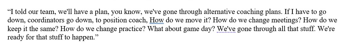 If one of Texas Tech's coaches tests positive during the season, Wells said they've planned for that: