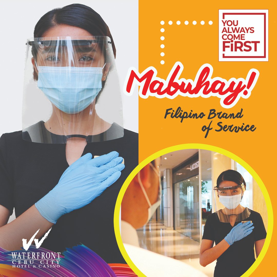 MABUHAY!: Filipino Brand of Service

At Waterfront, we showcase our commitment to provide gracious Filipino hospitality by placing our right hand over the left part of our chest, coupled with a slight nod.

You always come first at Waterfront!

#waterfrontcebu
#youalwayscomefirst