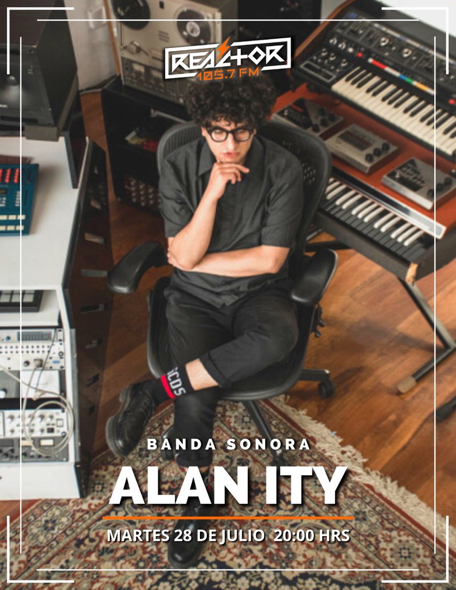 Reactor105's tweet image. Los invitamos a que este martes no se pierdan la más reciente entrega de #BandaSonora dedicada al músico y productor @alanity en donde nos compartirá varias anécdotas, canciones y momentos importantes de su trayectoria.

Los esperamos mañana 28 de julio a las 20 horas 🎹🎛️