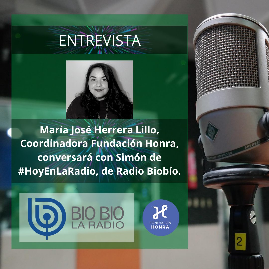 Hoy a las 22:40 hrs, María José Herrera Lillo, Coordinadora Regional Fundación Honra, conversará con Simón Valdebenito Barraza conductor de #HoyEnLaRadio de <a href="/biobio/">BioBioChile</a> La Radio. Pueden sintonizar en su red de 43 estaciones y en biobiochile.cl