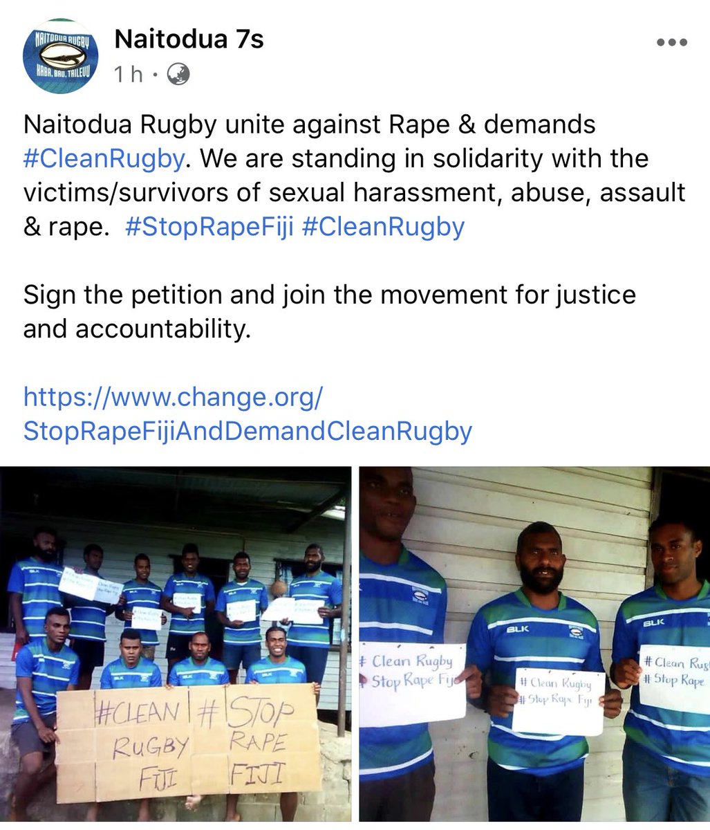 angry_kpra's tweet photo. Here’s a small rugby team from Tailevu making a big statement!
Vinaka Naitodua Rugby for joining the movement! ✊🏾
#StopRapeFiji #CleanRugby
https://t.co/PGjOyZSIwl https://t.co/4tfQZIqPso