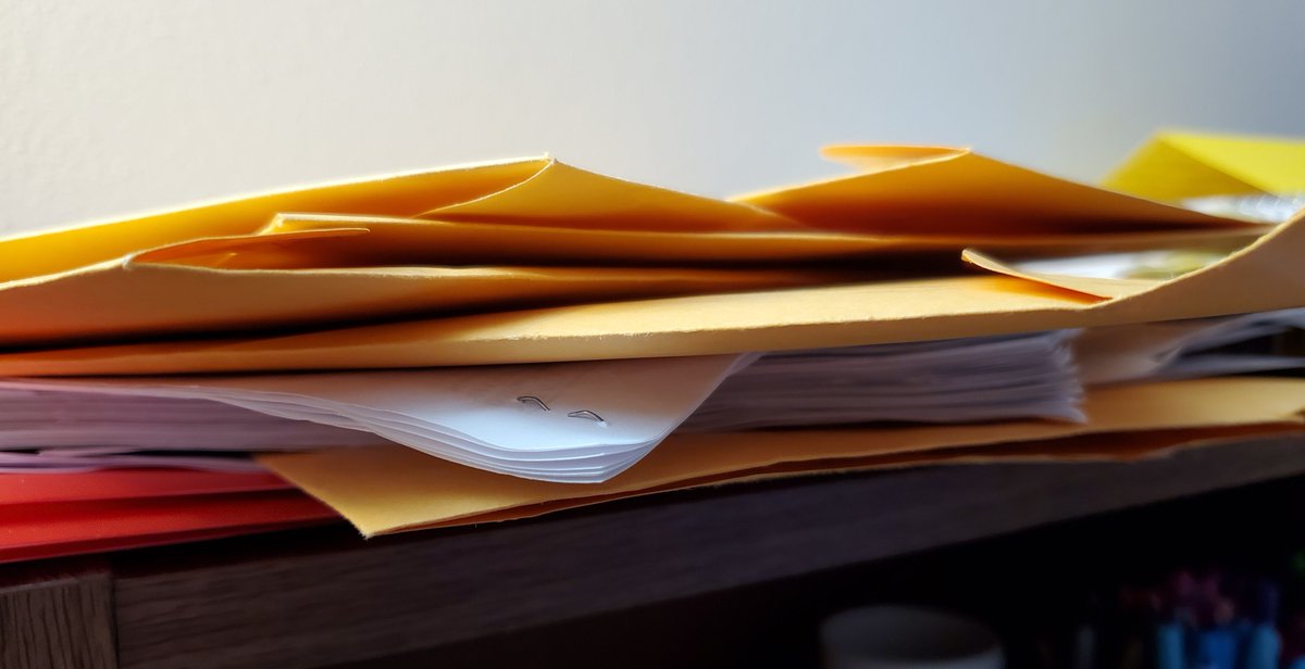 MFActionTeam's tweet photo. We had a record number of volunteers choose to use virtual phonebanks this past weekend and we still have all these paper packets to process. 🌊 #101DaysToVictory #wiunion https://t.co/lR9wV5Nh9l