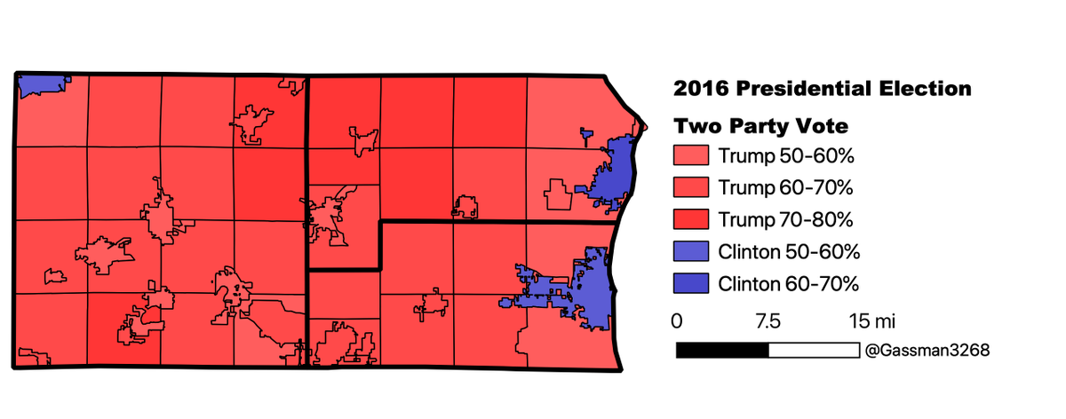 Obama won Southeast Wisconsin both times he ran, but it swung 10 points to Trump in 2016 as he won by 7 points. Clinton even lost Kenosha County, which is essentially a necessary county for a Democrat to win the state. 2/5