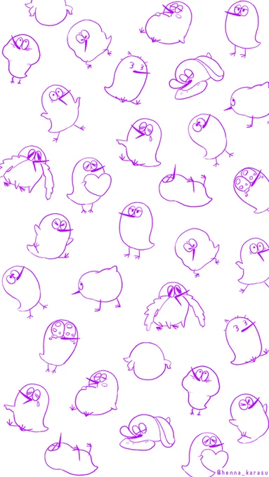※ちょっとしたお礼スマホ用壁紙 其の2 
 LINEスタンプの絵散りばめ
 (←普通用&長い画面用→) 