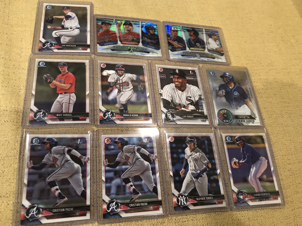 HardinThePaint_'s tweet photo. A couple of good ones from the 2018 Bowman factory box I cracked open tonight. Any interest? Sell or trade. @HobbyConnector @Hobby_Connect https://t.co/Hwvyi80wal