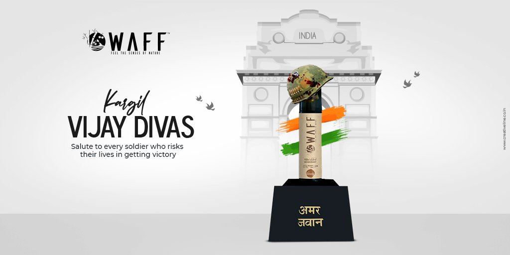 WaffProducts's tweet photo. On Kargil Vijay Diwas, Salutes our national heroes! Jai Hind Vande Mataram.

#KargilVijayDiwas2020 #KargilVijayDivas #IndianArmy https://t.co/NcGWuaUAvZ