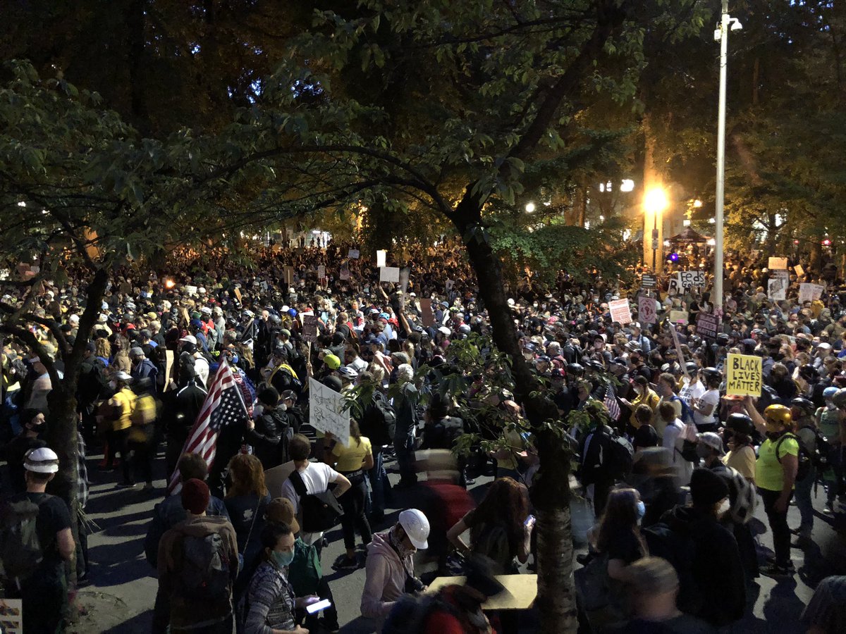 The chant of “Black Lives Matter” is cacophonous in this park and hits u right in ur soul.