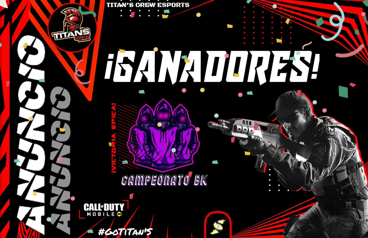 TiTanSCrewGG's tweet photo. Hoy nos coronamos ganadores del @campeonatobk gracias al esfuerzo de los players de TiTan'S CoD por traer esta victoria y un trofeo más para la casa 
#GoTiTanS
Más que un equipo somos una familia https://t.co/8ORkvYnYLj