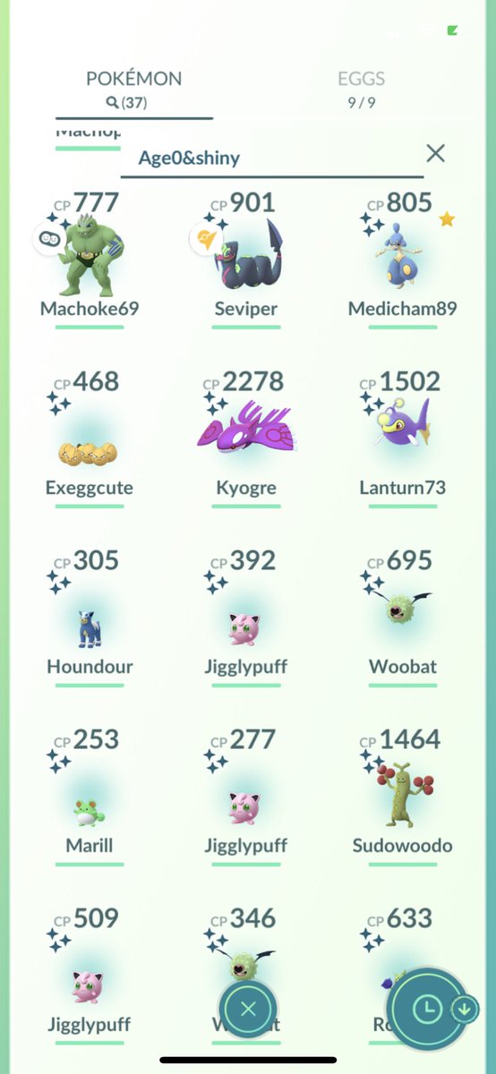 Zachadex's tweet photo. @ItsFleeceKing Got 38 Shiny’s but traded 1 so says 37. Got the Zigzagoon 1 min after the event lol https://t.co/Ebhptc5miJ