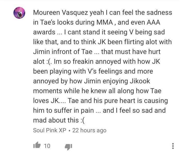 Imagine believing all these toxic analysis and hating on one member. Surely, she can read the comments on her tweets and yt vids how people are villainizing JM and throwing shade on him. Please read these comments and think to yourself how harmful her videos are.