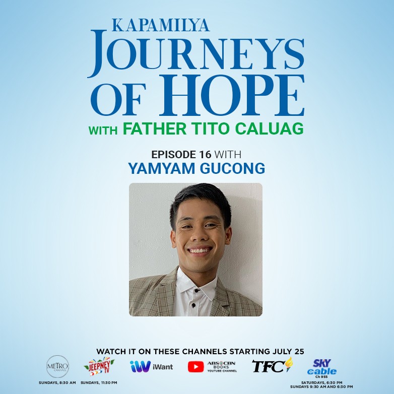 noinkofficial's tweet photo. Watch this episode of Yamyam Gucong in Kapamilya Journeys of Hope with Father Tito Caluag, premiering 1PM on our Youtube channel.

WATCH HERE: https://t.co/bhJEL9VnNu

#KapamilyaJourneysOfHope
#YamyamGucong https://t.co/aqR988eyee