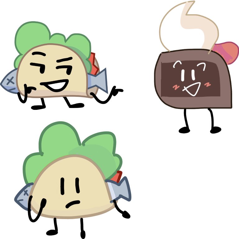 ressoroll's tweet photo. I decided to be more active on twitter so here’s some doodles I did yesterday,,, it’s them 😳
#bfb #cakebfb #tacobfb #fourbfb  #bfbfanart https://t.co/T6TFf1VGmK
