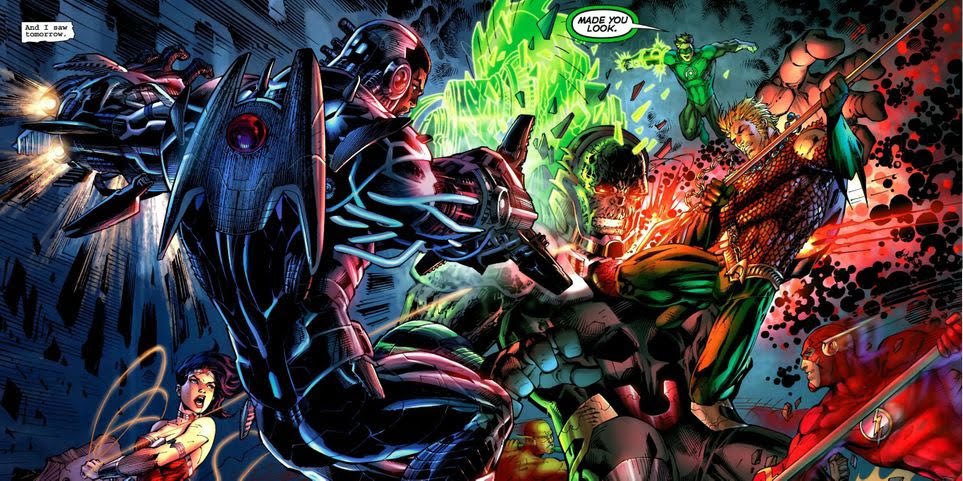 Aquaman taking out Darkseid