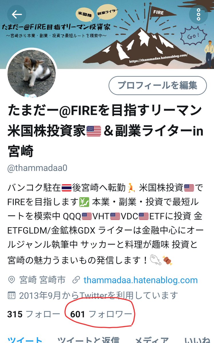 たまだー Fireを目指すリーマン米国株投資家 副業ライターin宮崎 Thammadaa0 Twitter