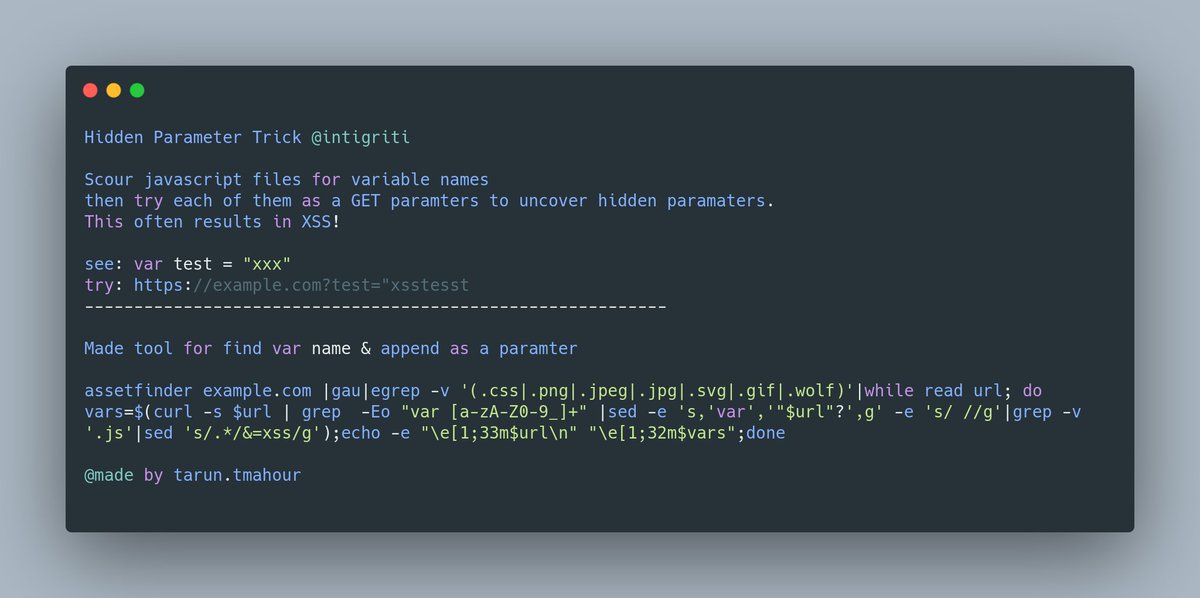 Awesome Tip By <a href="/intigriti/">Intigriti</a> And Tool By <a href="/sratarun/">Tarun mahour</a> #bugbountytips #bugbountytip #bugbounty