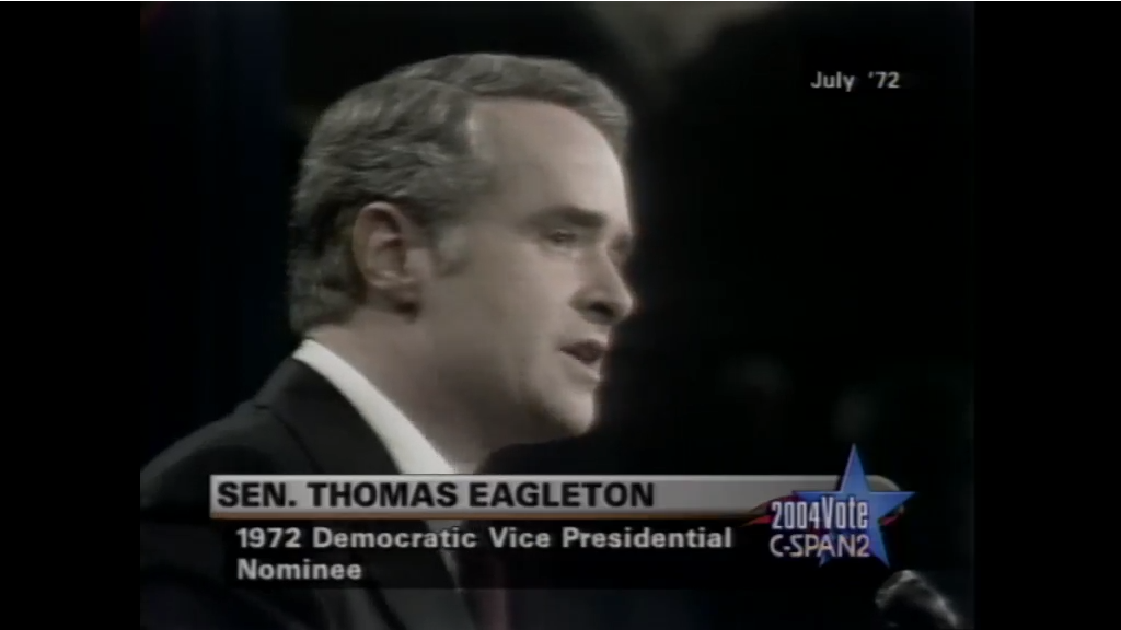 1972 (D): George McGovern in 1996 said Sen. Tom Eagleton (MO) "not my first choice" but was "bright, rising star" who sought No. 2 spot and was picked after others turned McGovern down.  https://www.c-span.org/video/?c4895113/user-clip-george-mcgovern-choosing-tom-eagleton-vice-presidential-running-mate-1972 Eagleton withdrew after 18 days & was replaced by Sargent Shriver.