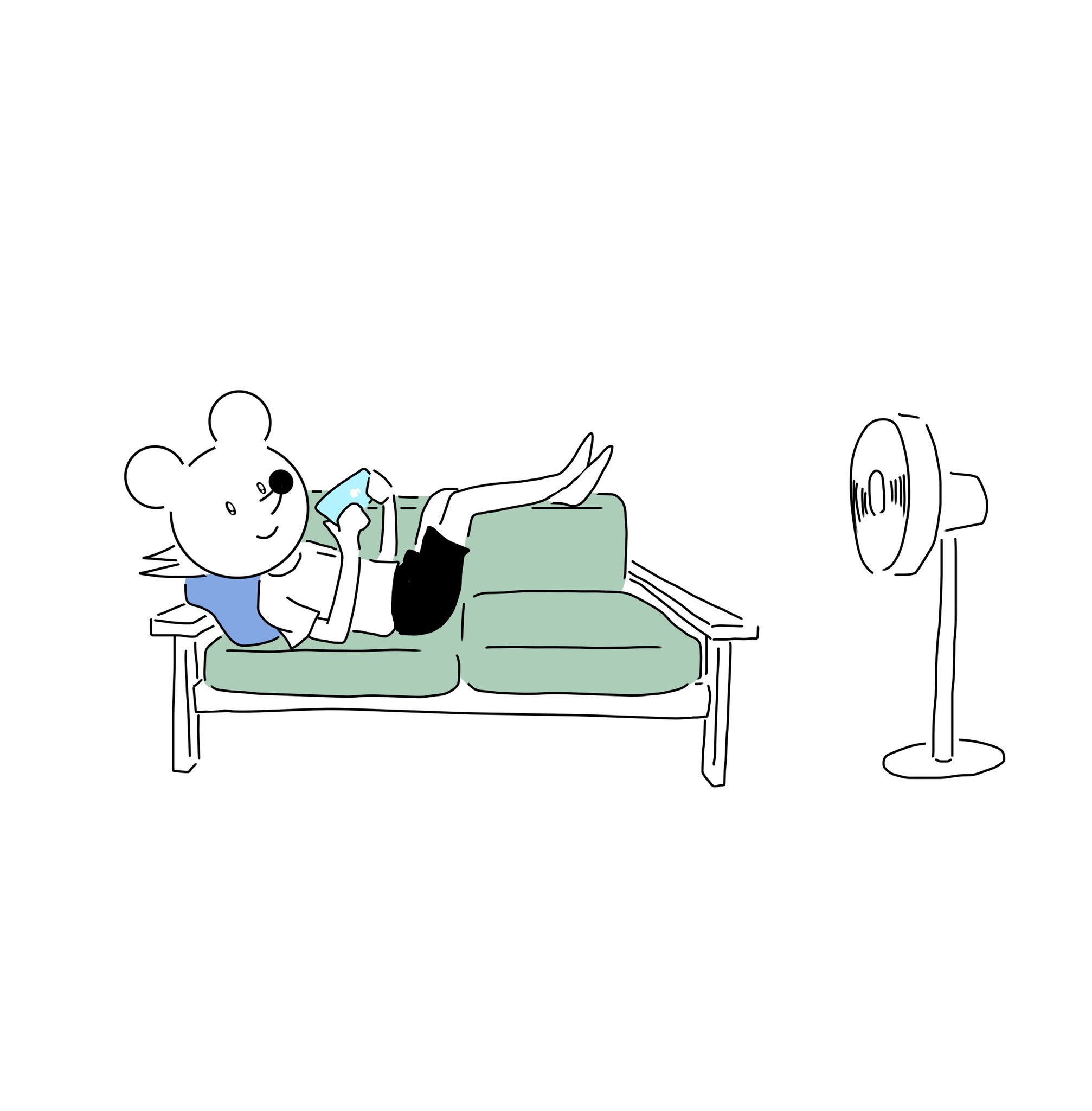 まる 休日 ダラダラ ゲーム ソファ 扇風機 夏 はりねずみ イラスト 絵 T Co 0yz6fyqzff Twitter