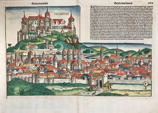 philographikon2's tweet photo. @Herbipolis_Talk "#Herbipolis" (#Wuerzburg, Germany)
Type of print: Woodcut
Color: Superb hand coloring
Author: Harmann #Schedel (1440-1514)
Publikation: Nürnberg Chronische / #Schedelsche #Weltchronik
Printer: Anton #Koberger (1440-1513)
Date of publication: 1493 https://t.co/UB6cZqSeoQ