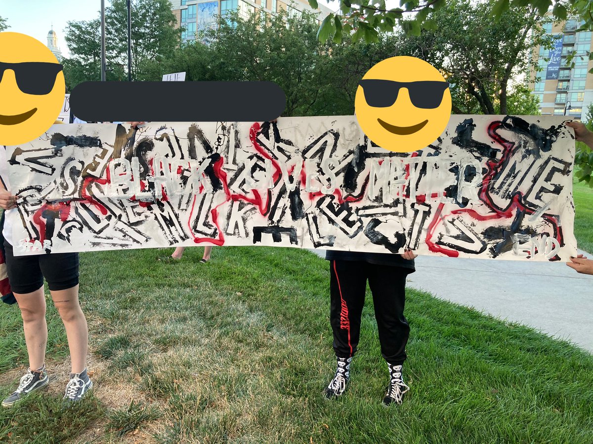 Posted with permission - a local artist made this Black Lives Matter banner