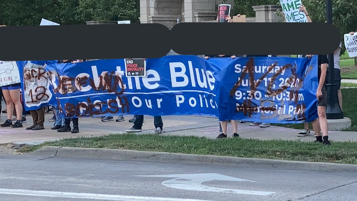 Stolen “Back the Blue” banner from the pro-police rally has been repurposed
