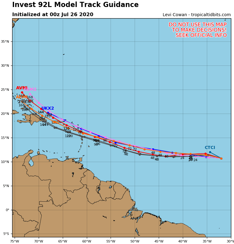 CycloforumsPR's tweet photo. Actualización de los modelos muestra un buen consenso de ellos en mover lo que vaya a ser el Invest92L. Tambien la más reciente localización. 92L INVEST 0000 10.7N 32.0W ATL 20 1010. #Invest92L https://t.co/G9Bhiw8wzb