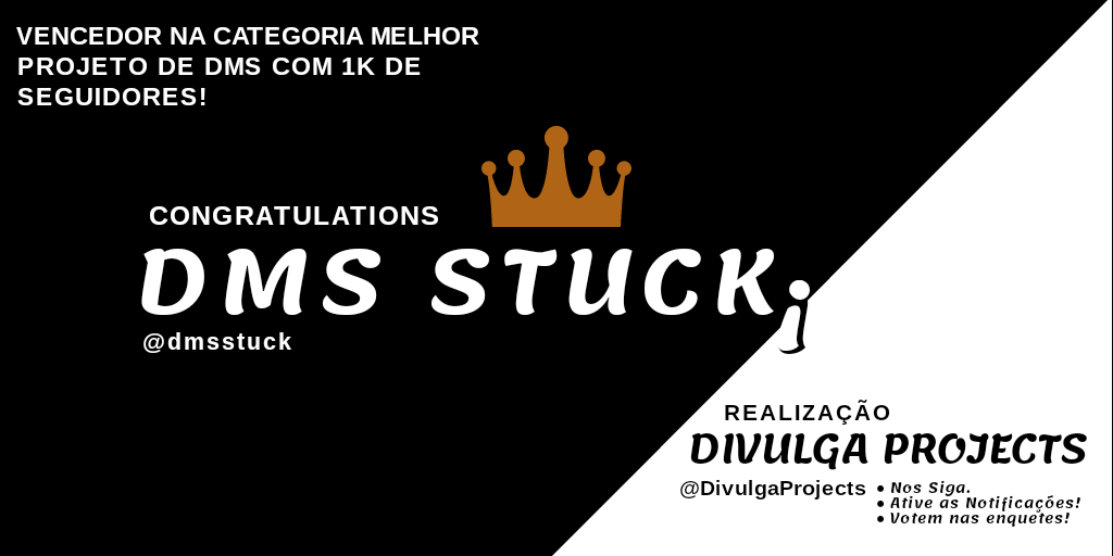 DivulgaProjects's tweet photo. *:･ﾟ✧ CATEGORIA MELHOR PROJETO DE DMS COM 1K DE SEGUIDORES!

Com 57% do votos
Winner @dmsstuck 👑 https://t.co/qz4x0QoRhB