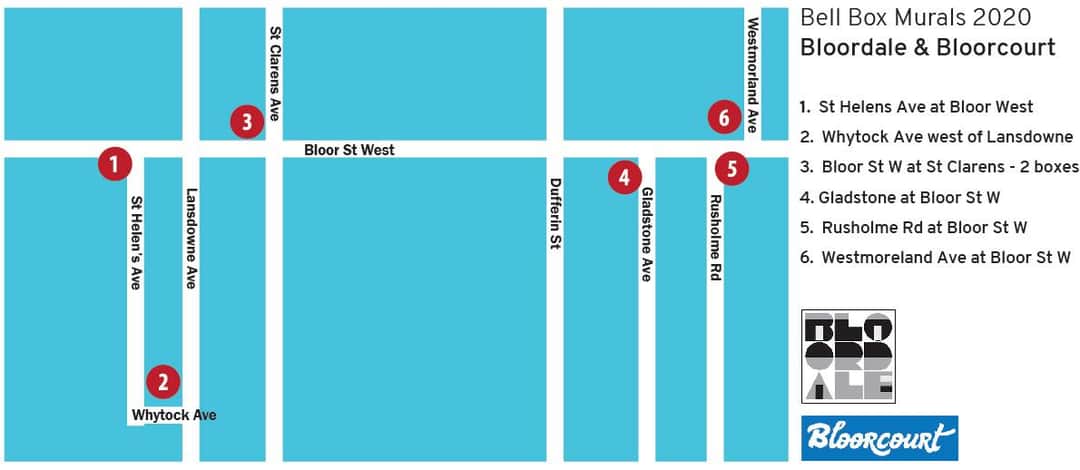 CavanaughTO's tweet photo. Artists will be painting 7 #bellboxmurals in the #bloordale and #bloorcourt neighbourhoods of #Toronto beginning August 10
@BloordaleCIA @bloordaleTO #torontomurals #torontostreetart #utilityboxmurals https://t.co/xjavWU3ADt