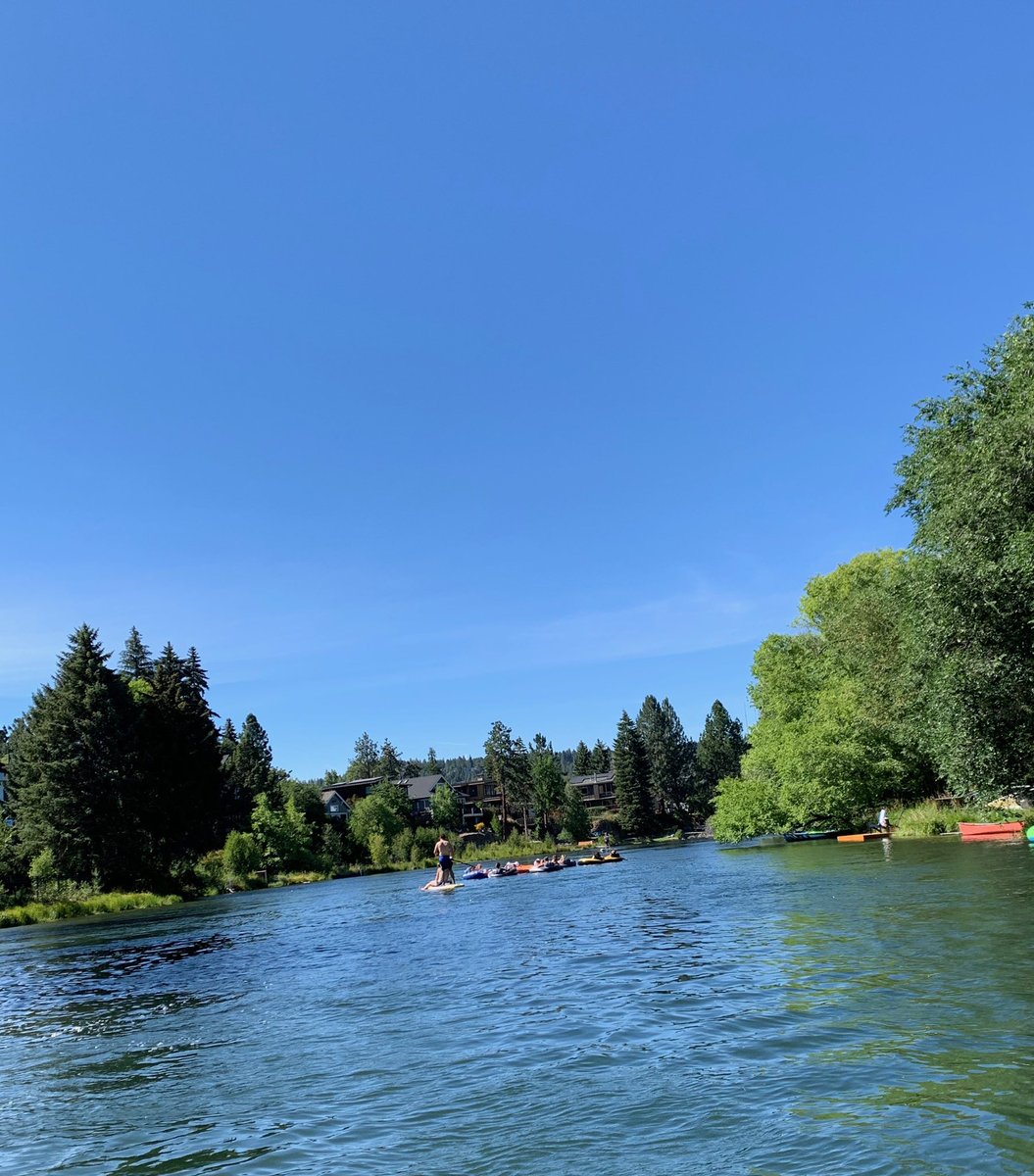 cinwick's tweet photo. Six miles of hiking through #SmithRock, lunch at #LongboardLouies and a cruise on our rafts down the Deschutes River through #DrakePark....I’m spent! I love life in #BendOregon https://t.co/I7GHt0b1nq