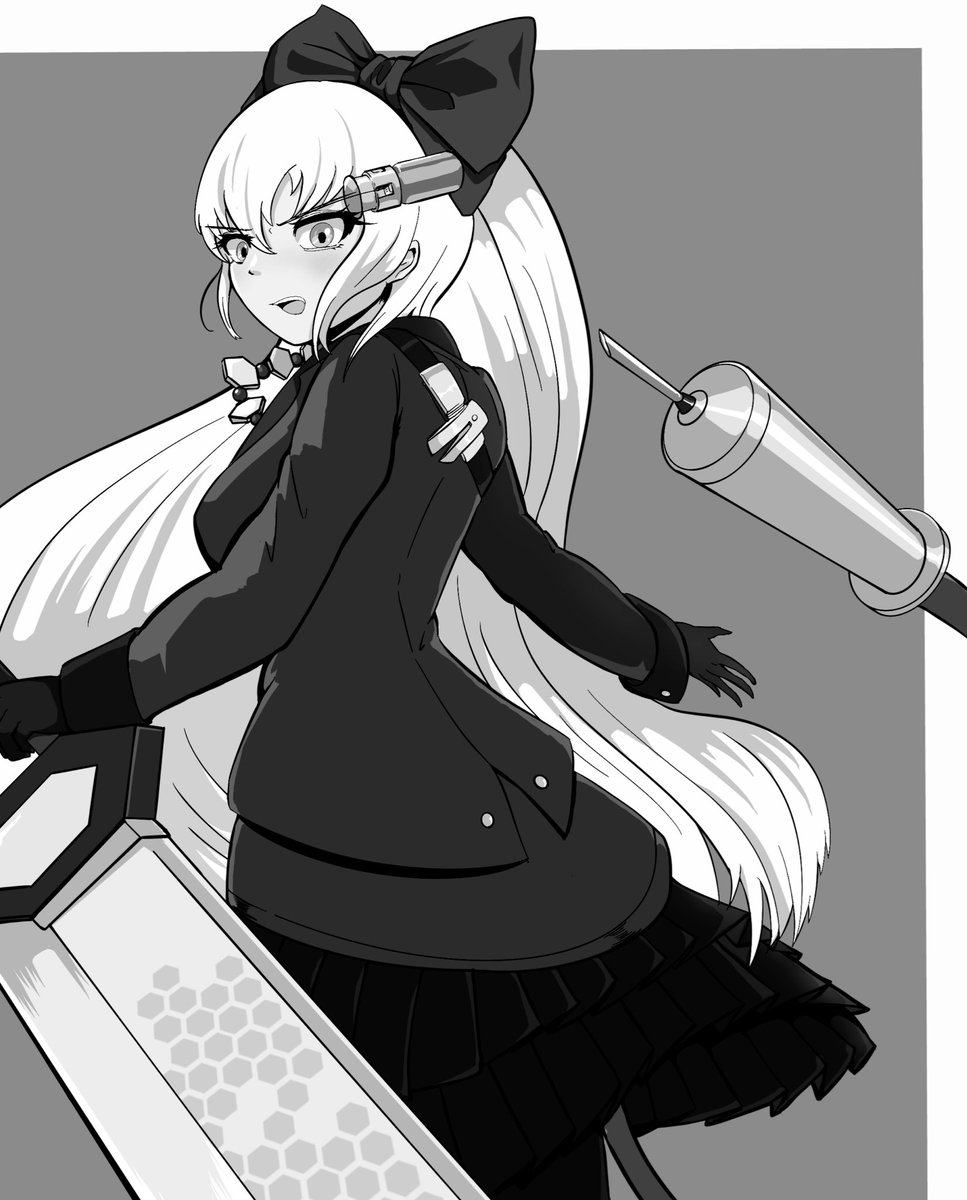#絵をモノクロにするとかっこいい
モノクロでもちゃんとキャラを描き分けられているかどうかの検証になる。 