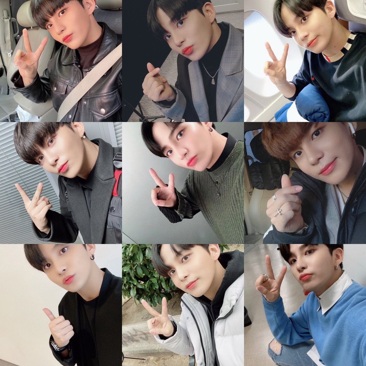 he always takes selcas the same way, consistent king. seriously how could you not adore this??