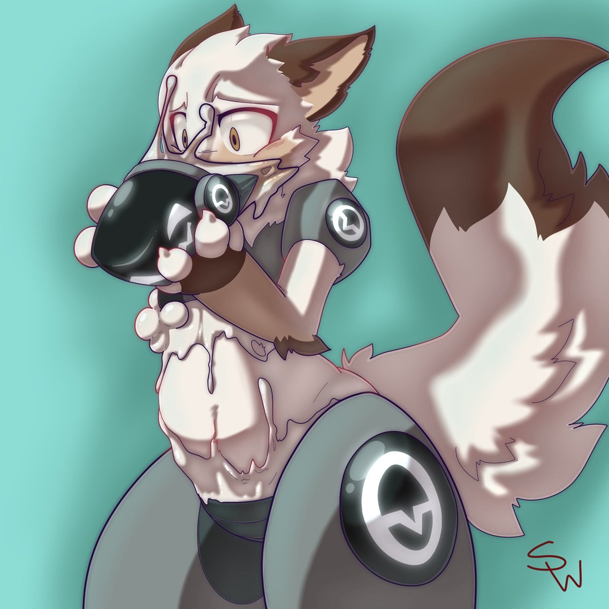 Dumb wuff thought it was a good idea to try sticking a protogen mask on the...